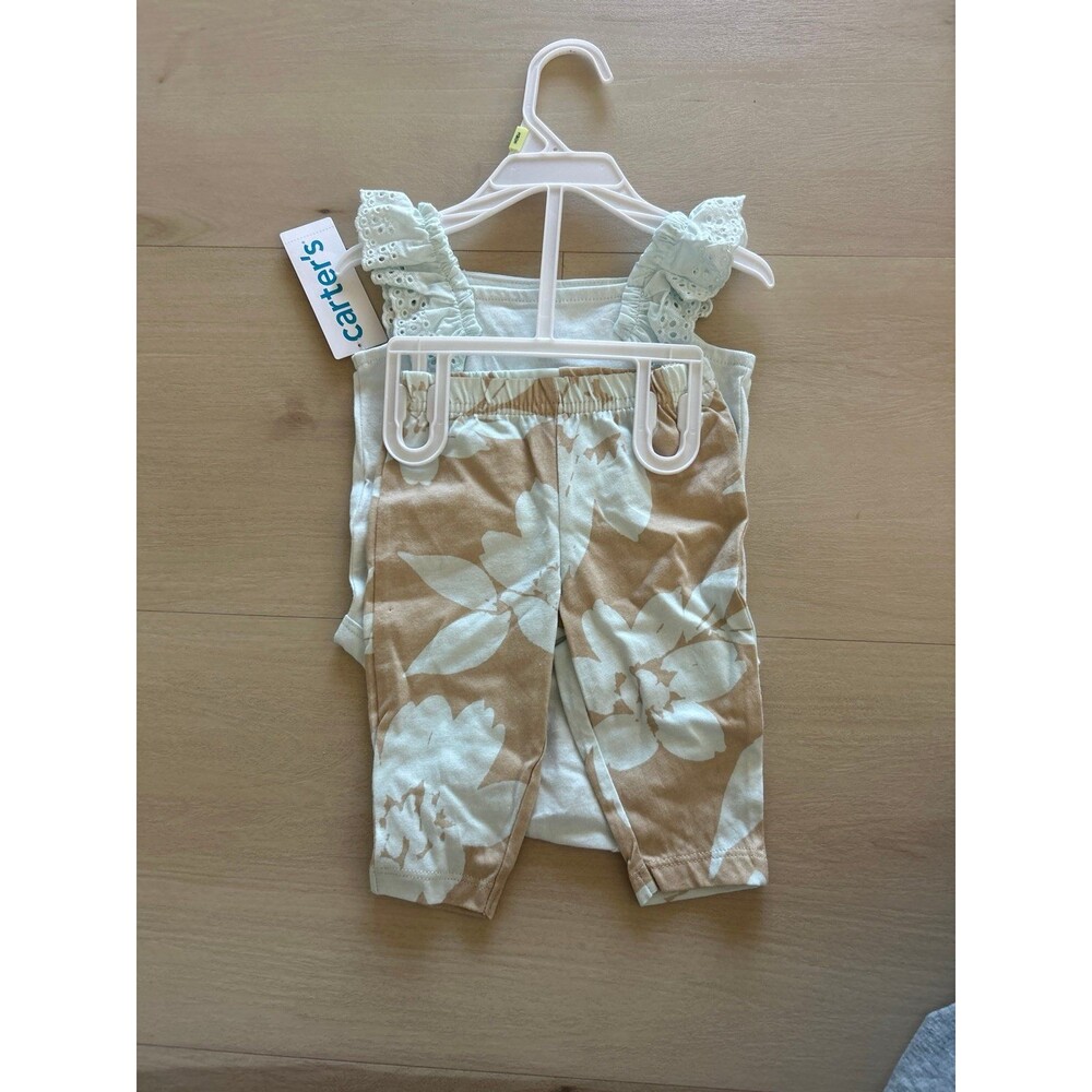 Carters Baby Girl Eyelet bodysuit pant set